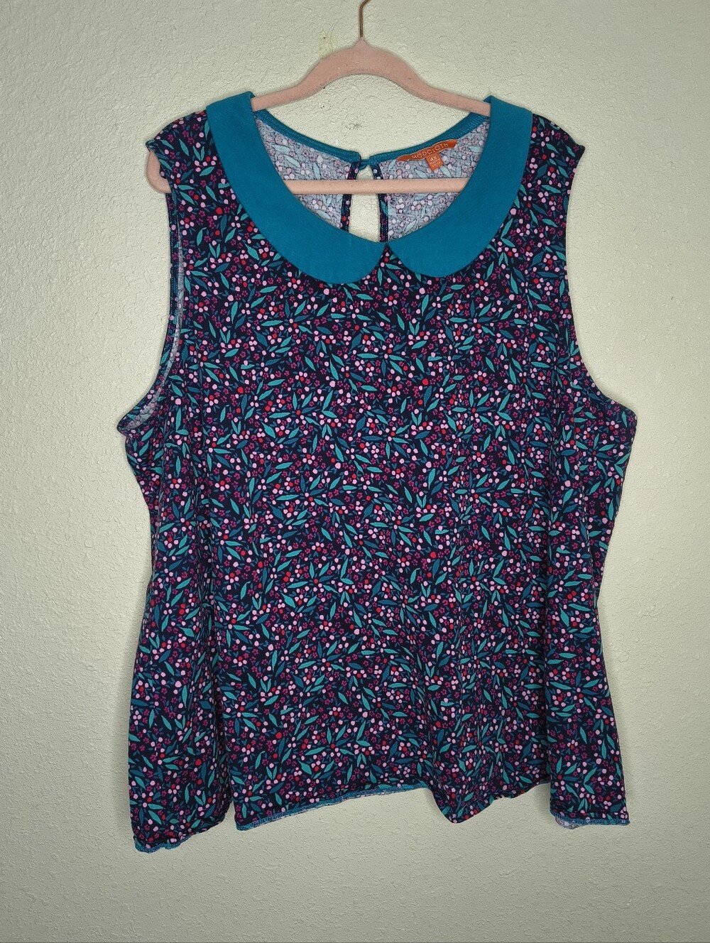 Modcloth Floral Cotton Tank Top Women's Plus Size 4X